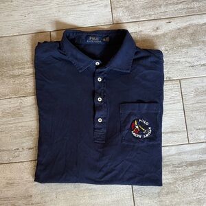 [Polo by Ralph Lauren] Dark Blue “Sailboat” Polo Shirt - Size XXL